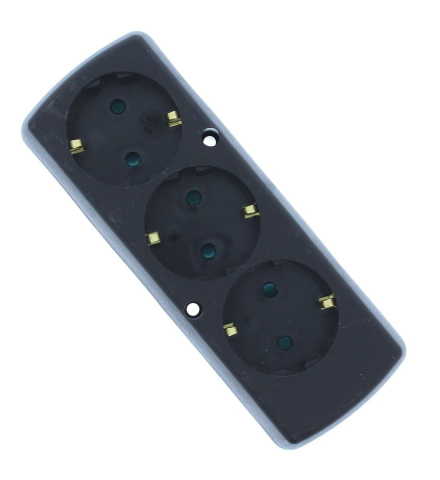 Stechere - Multipriza 3 prize fără cablu, negru, IP20, 250V, 16A, Plastrol GN-370S/BK – Siguranță și Funcționalitate