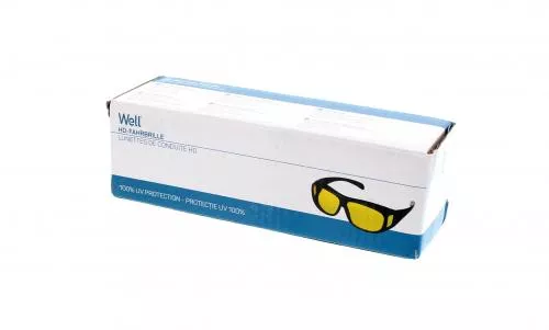 Ochelari condus galbeni Well model 123, lentile polarizate, protecție UV, lungime 14 cm [1]