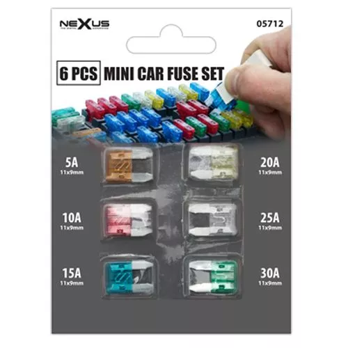 Sigurante auto - Pachet mini siguranțe auto 5A 10A 15A 20A 25A 30A NEXUS 11x8.6mm – IoElectronice.ro