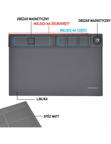 Pad siliconic pentru service 46x31 cm gri OEM, protecție pentru reparatii electronice, rezistent la căldură. [2]