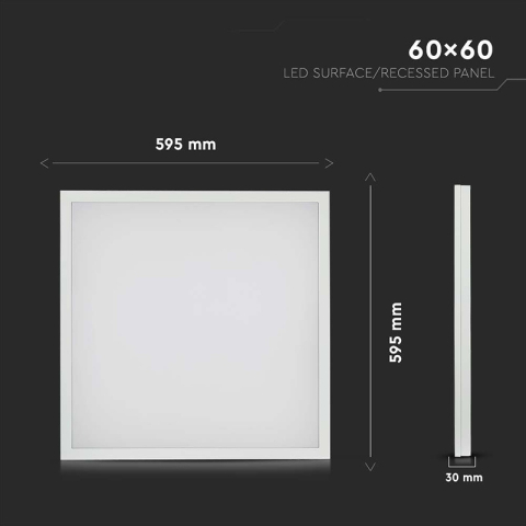 Panou LED 36W 2in1 60x60cm 3960lm 4000K alb neutru V-Tac SKU-638011 – IoElectronice.ro [3]