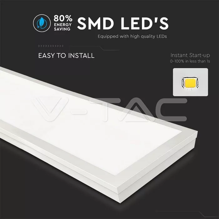 Panou LED aplicabil 40W 4000lm 120x30cm 6500K alb V-TAC [4]