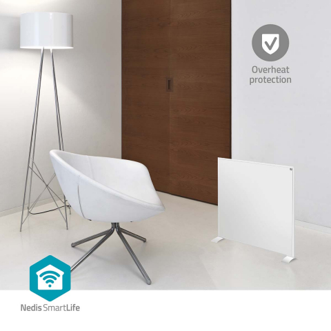Panou radiant infraroșu WiFi Nedis 350W, control vocal, IP44, alb, ideal pentru încăperi până la 9 m² [11]
