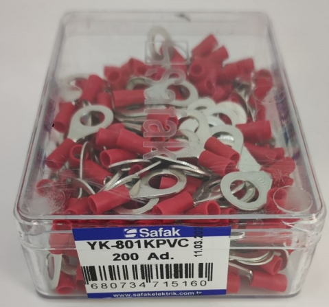 Papuc ochi izolat M8 Safak YK-801 – Conector cu izolatie pentru cabluri 0.5-1.5mm², durabil și sigur [1]