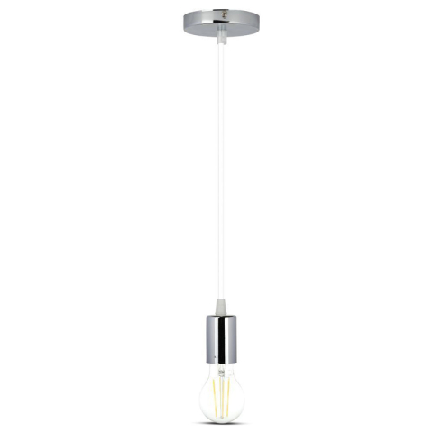 Pendul tavan soclu E27 Crom/alb SKU-3755 V-tac – IoElectronice.ro [1]