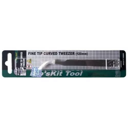 Pensetă cu vârf curbat 120mm Pro'sKit pentru precizie în electronică și reparații fine [1]