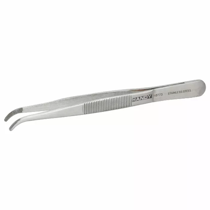 Pensete - Pensetă cu vârf bont curbat 125mm din oțel inox, antimagnetic, pentru precizie și durabilitate