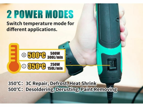 Pistol cu aer cald Pro'sKit SS-628F 250-500W, ideal pentru lipit, dezlipit componente electronice [1]