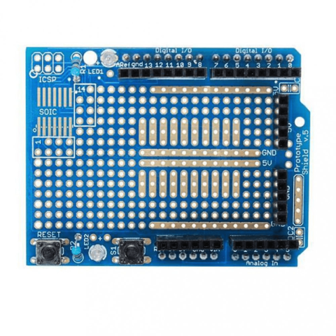 Placa breadboard 170 puncte compatibil Arduino Uno R3 Leonardo OEM, dimensiuni 16.5 x 5.5 cm, ideal pentru prototipare. [2]
