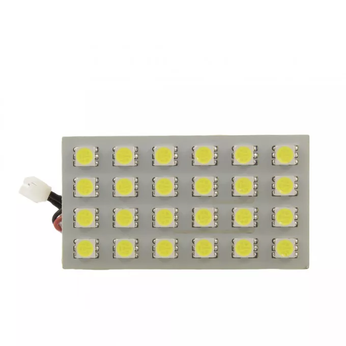 Accesorii Auto - Placa cu LED SMD 65x35 mm 12V SMD5050 3W lumina alba 480lm inclus adaptoare W5W C5W BA9S CarGuard - IoElectronice.ro
