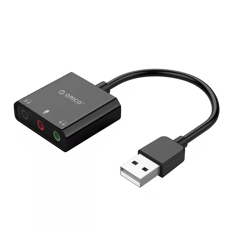 Placi de sunet - Placa de Sunet Externă Orico SKT3 USB 2.0, 2x Jack 3.5mm, Microfon și 2 Perechi de Căști, Compatibil Windows/Mac/Linux