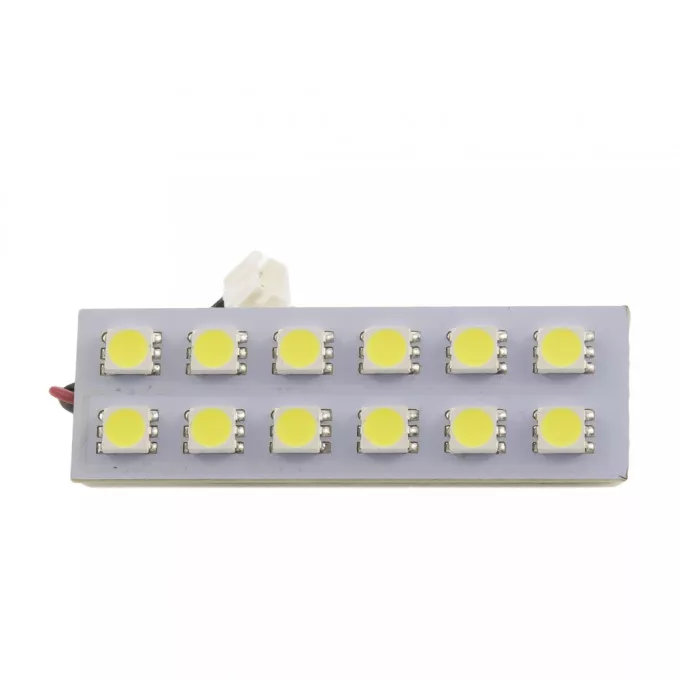 Becuri auto - Placa LED SMD 20x60 mm 12V SMD5050 3W lumina albă 240lm cu adaptoare W5W C5W BA9S CarGuard – IoElectronice.ro