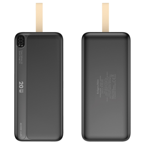 Power Bank 40000mAh QC3.0 PD 20W cu display, USB micro, USB A, USB Type C, Kruger&Matz, negru, garanție 6 luni [3]