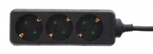 Prelungitoare electrice - Prelungitor 3 prize 1.5m 3xG1.5mmp negru 3500W 16A Well – IoElectronice.ro