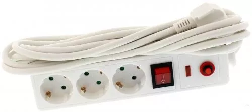 Prelungitoare electrice - Prelungitor 3 prize 5m cu protecție cablu 3xG1.5mm² Well – IoElectronice.ro