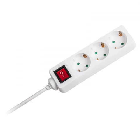 Prelungitoare electrice - Prelungitor 3 prize cu întrerupător, cablu 1.5m, alb, V-TAC SKU-8762 – Siguranță și versatilitate pentru acasă și birou