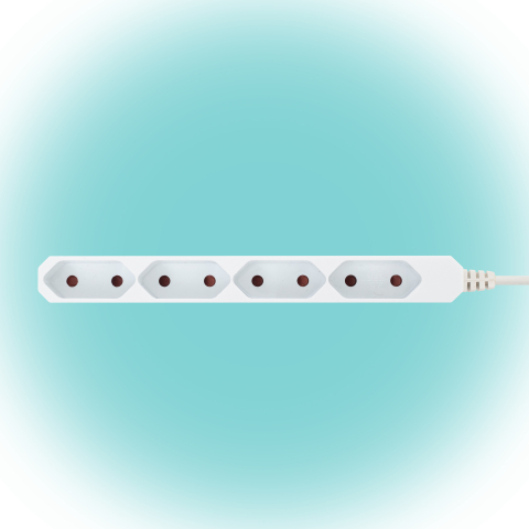 Electrice - Prelungitor electric 4 prize 5m 2300W alb Home NV 4E-5/WH