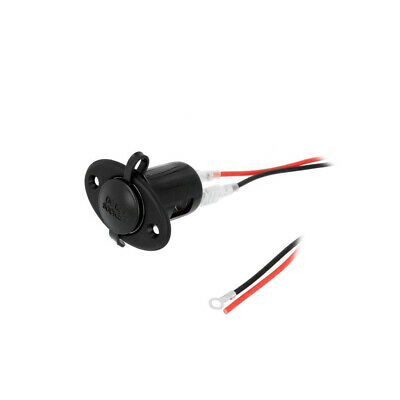 Priza brichetă auto SCi 12V 10A cu fir, adaptor soclu auto, montare pe panou, culoare neagră [3]