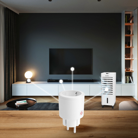Priza inteligentă WIFI cu contor de consum Delight 55359B soclu E27 230V 16A alb IP20 [1]