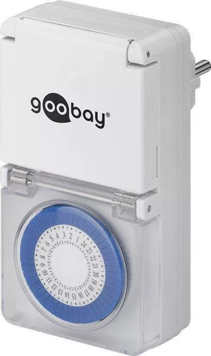 Timere-senzori - Priza programabilă mecanică pentru exterior Goobay IP44, control precis, 3500W, IP44, pentru outdoor