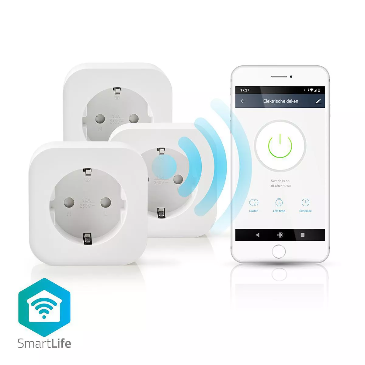 Prize cu telecomanda - Priza WiFi Programabilă Nedis 10A – Control Distanțat, Automatizare și Compatibilitate cu Alexa și Google Home