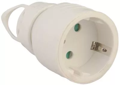 Stechere - Priza Shuko mama cu inel de prindere alb 16A 3500W Well - IoElectronice.ro