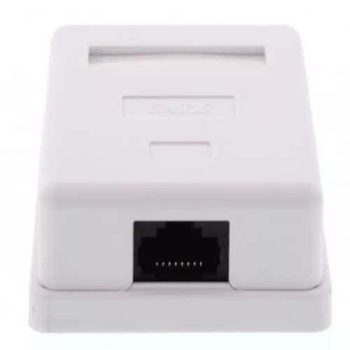 Mufe retea RJ45 - Priza simplă UTP cat6 RJ45 neecranat pe tencuiala Well - IoElectronice.ro