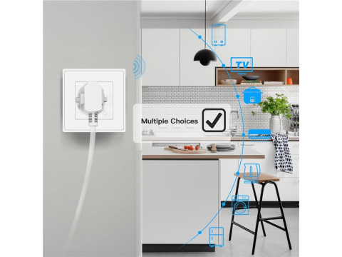 Priza Smart WiFi 10A Woox R4054 alb montare în doză perete, putere 2500W, control de la distanță [1]