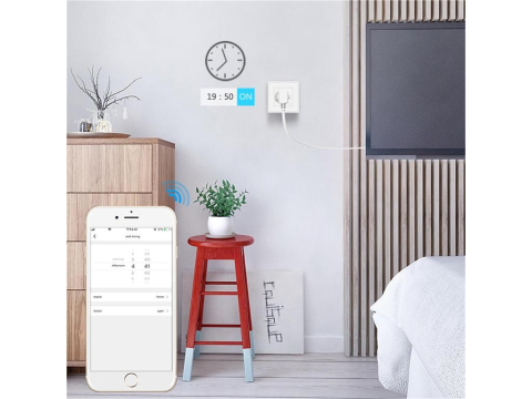 Priza Smart WiFi 10A Woox R4054 alb montare în doză perete, putere 2500W, control de la distanță [2]