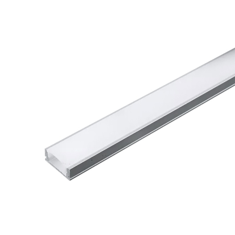 Profile aluminiu banda LED - Profil aluminiu 2m pentru Banda LED 17.4mm x 7mm cu difuzor alb mat și accesorii prindere/capace V-TAC – IoElectronice.ro