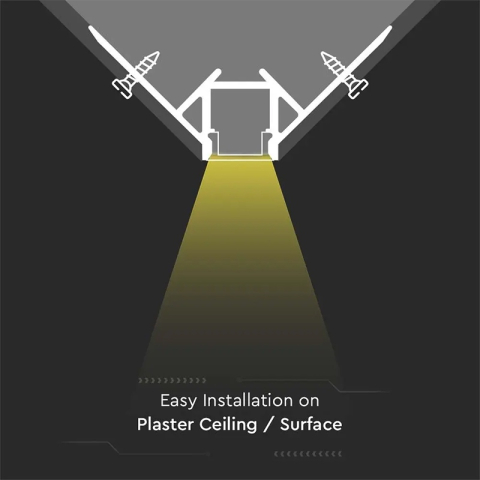 Profil aluminiu banda LED pentru rigips colț exterior 2m mat V-TAC SKU-3361 [3]