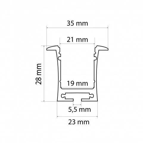 Profil aluminiu pentru benzi LED 35x28mm 1m PHENOM – IoElectronice.ro [2]