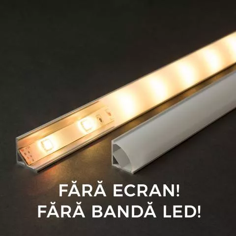 Profile aluminiu banda LED - Profil din aluminiu pentru benzi LED 2000x16x16mm rotunjit Phenom – IoElectronice.ro