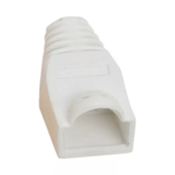 Conectica - Protecție albă pentru cablu RJ45 8P8C, conector tata/mamă, brand OEM, garanție 24 luni persoane fizice.