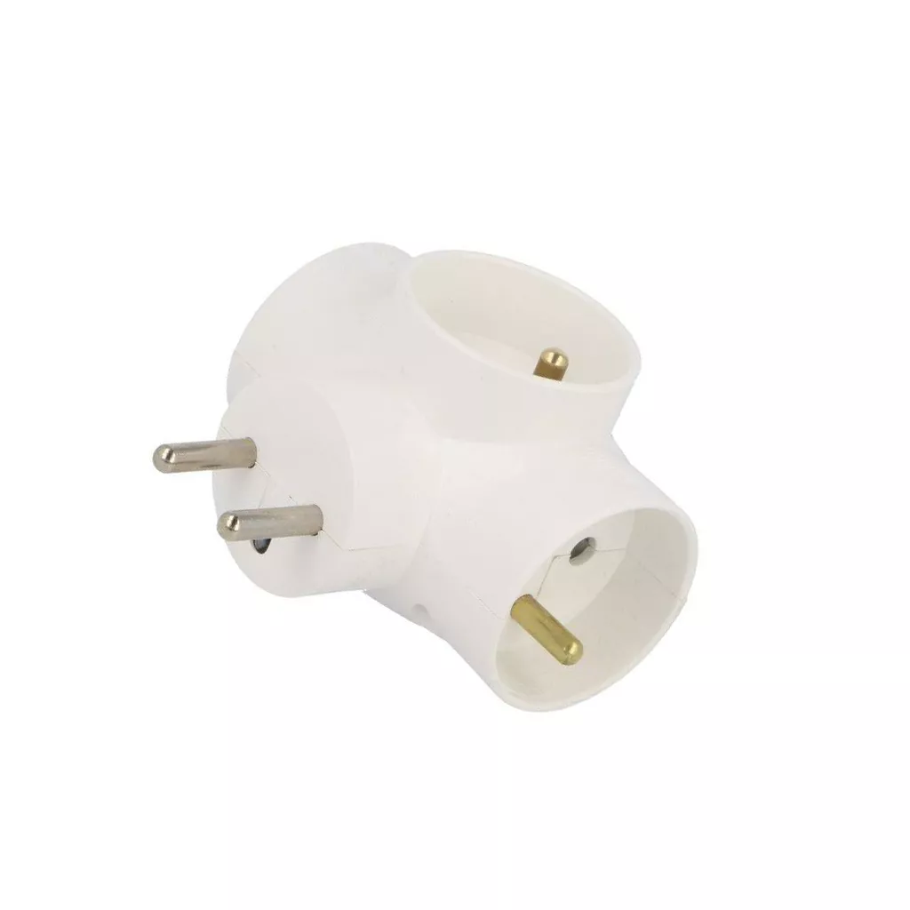 Triplu stechere - R-31/S Conector AC Supply Splitter Layout 2P+PE White TIMEX-ELEKTRO – IoElectronice.ro
