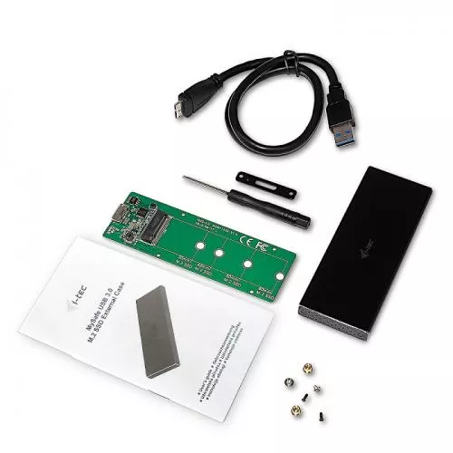 Rack extern M.2 B-Key SATA SSD NGFF compatibil 2230 2242 2260 2280 USB 3.0 carcasa aluminiu negru i-tec – IoElectronice.ro [5]