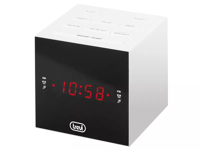 Radiouri MP3 MP4 - Radio cu ceas și alarmă display cu LED RC 855C alb Trevi – IoElectronice.ro