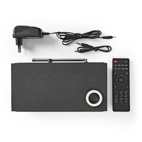 Radio internet FM Bluetooth 18W Nedis negru, putere 18W, conectivitate Bluetooth, design compact. [1]