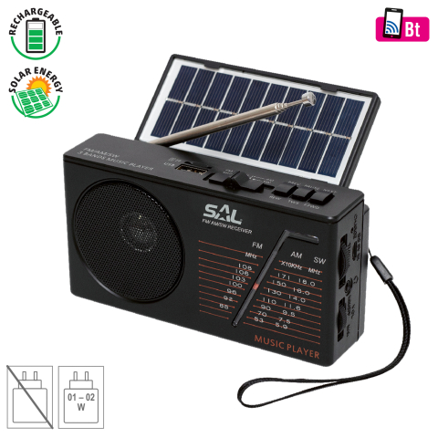 Radiouri MP3 MP4 - Radio hibrid solar Bluetooth USB SD RPH 1 Negru