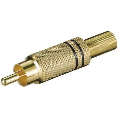 Mufe RCA - RCA mufa RCA tata metal aurit inel negru Goobay – IoElectronice.ro