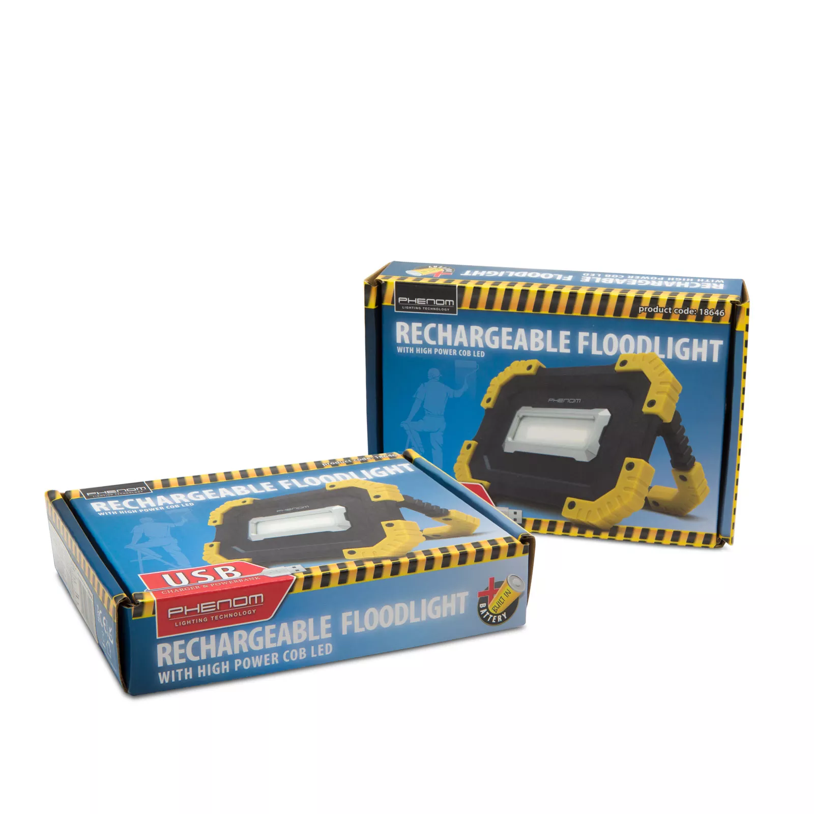 Reflector multifunctional COB LED reincarcabil USB acumulator incorporat 2x2200mAh 16W 1000lm IPX4 Phenom – IoElectronice.ro [5]
