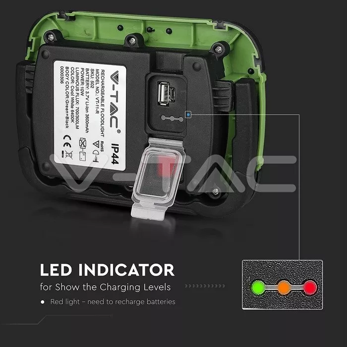 Reflector portabil 10W IP44 4000K 700lm cu funcție S.O.S + USB cip SAMSUNG V-TAC – IoElectronice.ro [6]