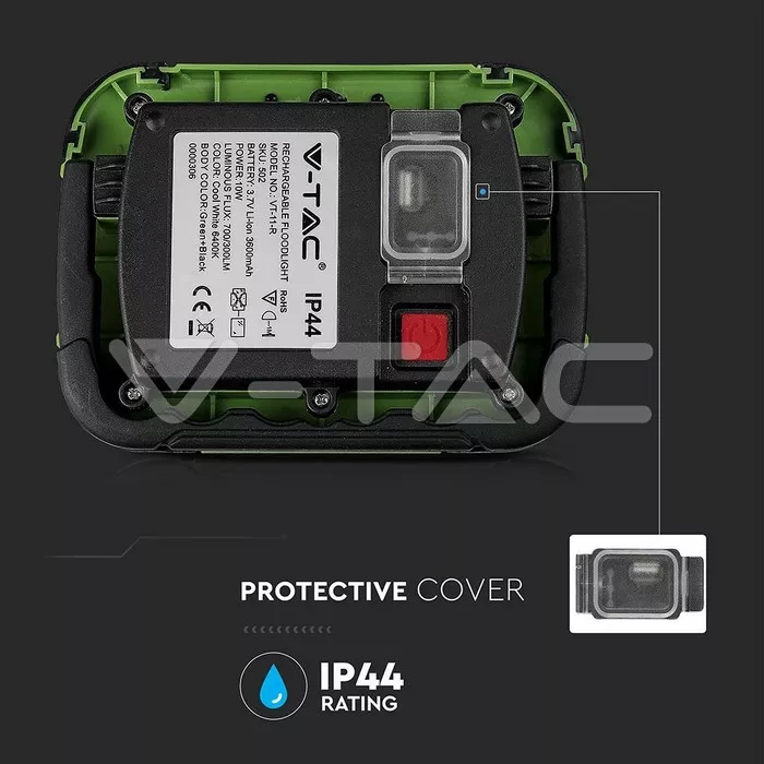 Reflector portabil 10W IP44 4000K 700lm funcție S.O.S + USB cip SAMSUNG V-TAC – IoElectronice.ro [8]