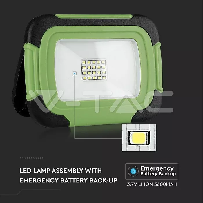 Reflector portabil 10W IP44 4000K 700lm funcție S.O.S + USB cip SAMSUNG V-TAC – IoElectronice.ro [4]
