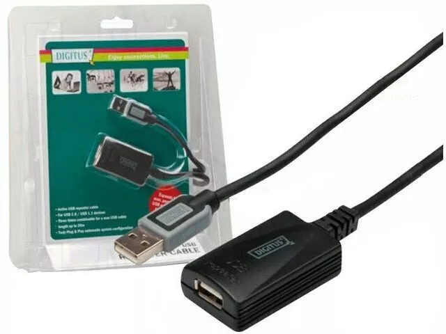 Cabluri USB - Repeater USB 2.0 USB A soclu - USB A mufa 5m DIGITUS DA-70130-4 – IoElectronice.ro