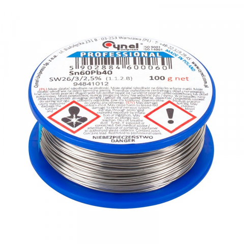 Fludor - Rola Fludor SN60 PB40 CYNEL 0.7mm 100g – Fludor de înaltă calitate pentru lipituri precise