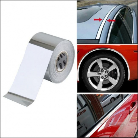 Folie crom auto pentru colantare bandouri și ornamente – 150x5cm, autocolant premium pentru interior și exterior [9]
