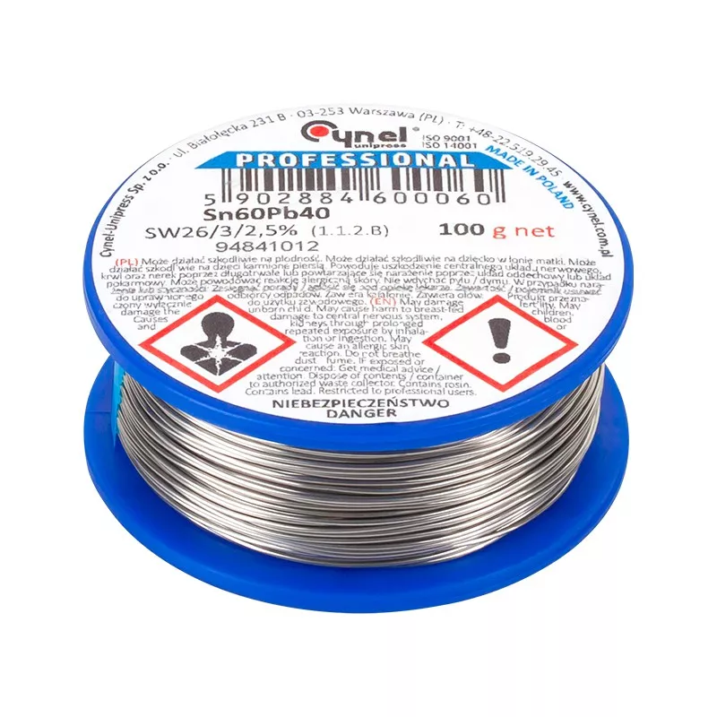 Fludor - Rola fudor Sn60 Pb40 Flux 2.5% 3mm 100gr CYNEL – IoElectronice.ro