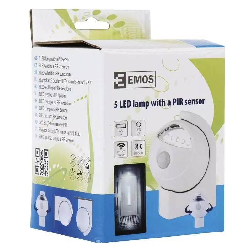 Senzor PIR 5 LED rotabil 360 grade P3875 Emos, alimentare 4.5 V, culoare albă, 24 luni garanție persoane fizice [3]