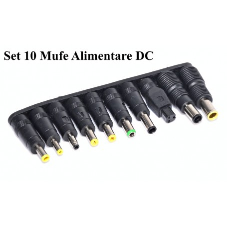 Set 10 mufe adaptoare alimentare DC pentru laptopuri, tablete și aparate electrice, compatibile cu mufa 2,1mm [2]
